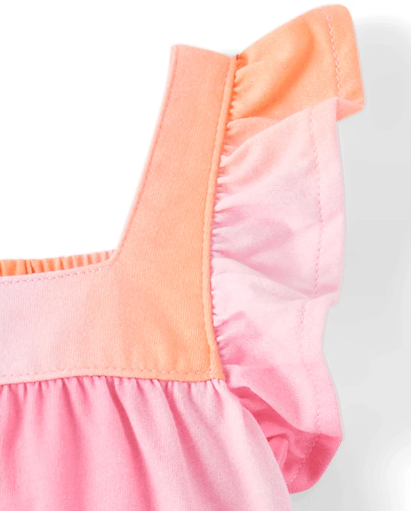 Baby And Toddler Girls Ombre Ruffle Dress