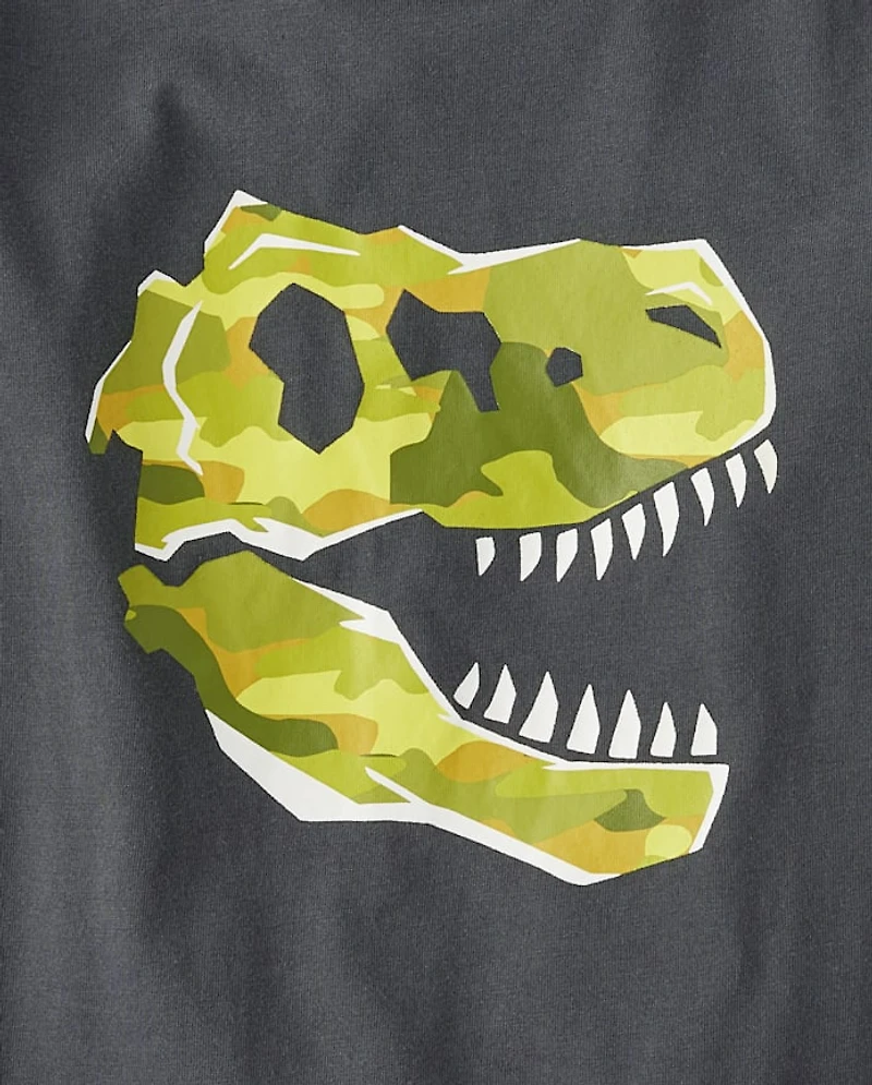 T-shirt graphique camouflage dinosaure pour bébés et tout-petits garçons