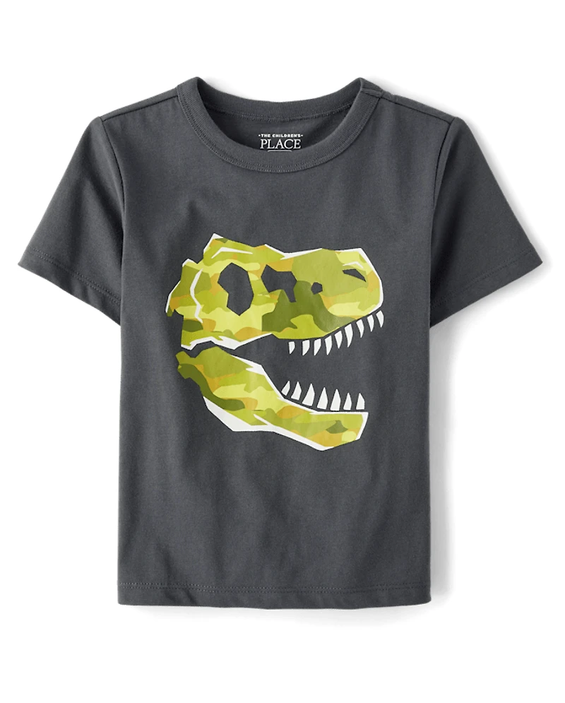 T-shirt graphique camouflage dinosaure pour bébés et tout-petits garçons