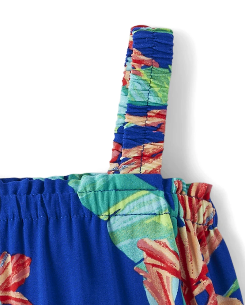 Toddler Girls Matching Family Tropical Ruffle Swing Dress