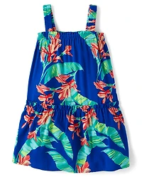 Toddler Girls Matching Family Tropical Ruffle Swing Dress