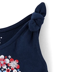 Toddler Girls Americana Tie Shoulder Dress