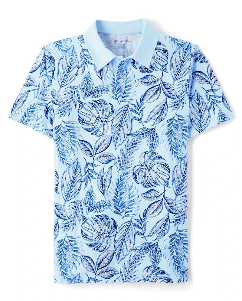 Mens Matching Family Tropical Polo
