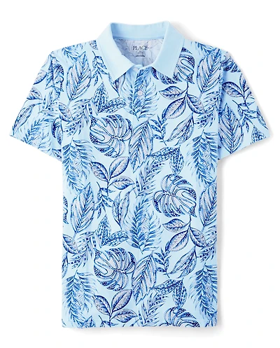 Mens Matching Family Tropical Polo