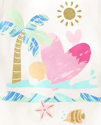 Baby And Toddler Girls Graphic Side Tie Tank Top