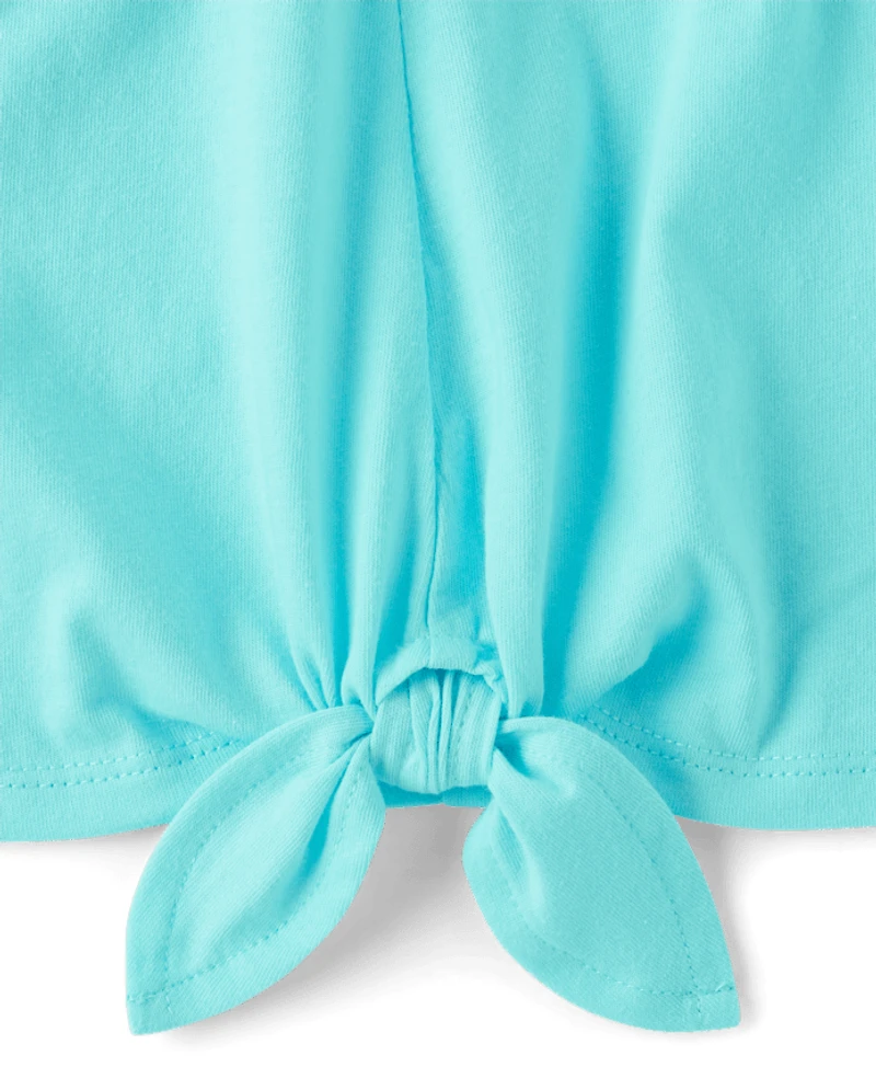 Baby And Toddler Girls Graphic Side Tie Tank Top