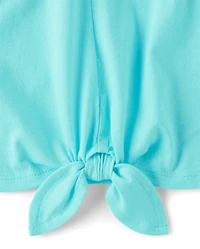 Baby And Toddler Girls Graphic Side Tie Tank Top