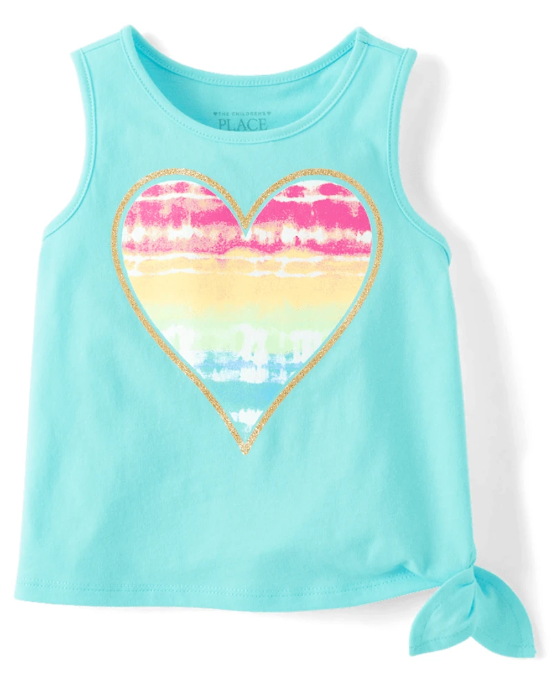 Baby And Toddler Girls Graphic Side Tie Tank Top