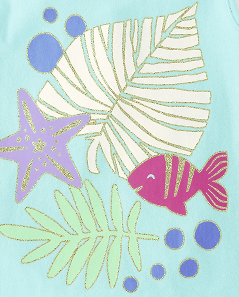 Lot de 3 débardeurs tropicaux pour petites filles