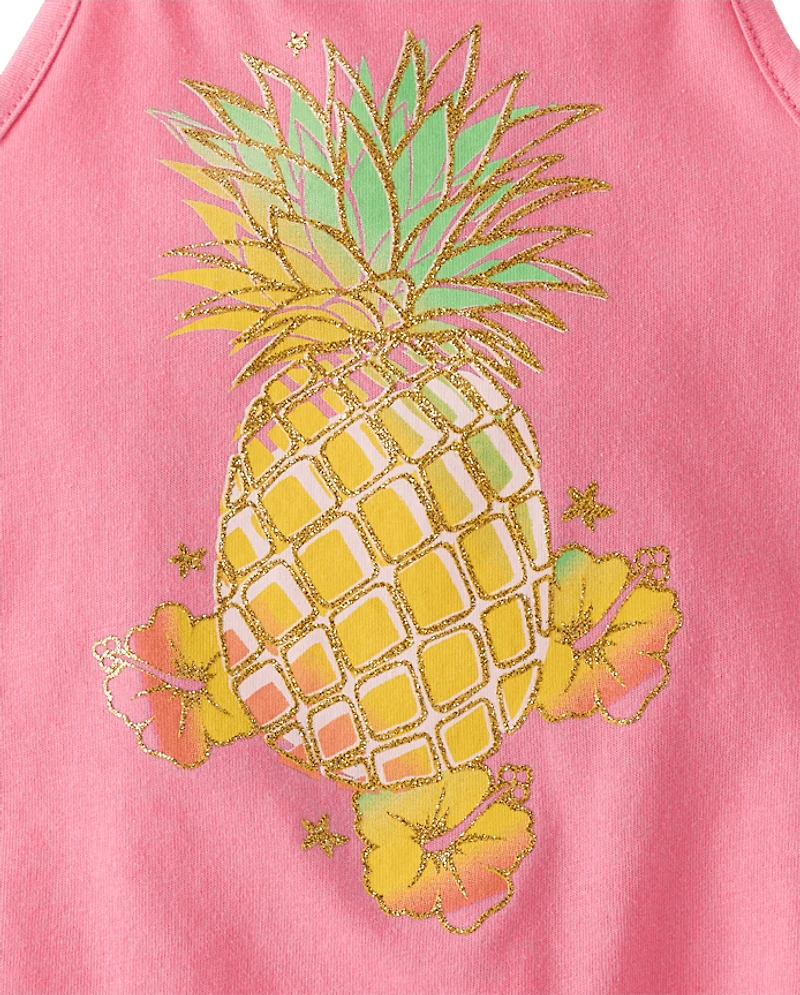 Toddler Girls Graphic Halter Tank Top 2-Pack