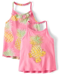 Toddler Girls Graphic Halter Tank Top 2-Pack
