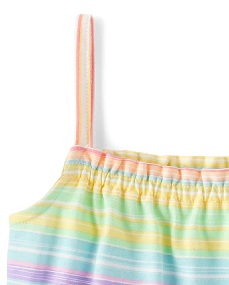 Lot de 3 débardeurs à volants et papillons pour petites filles