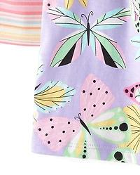Toddler Girls Butterfly Ruffle Tank Top 3-Pack