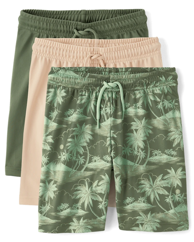 Boys Tropical Performance Basketball Shorts 3-Pack