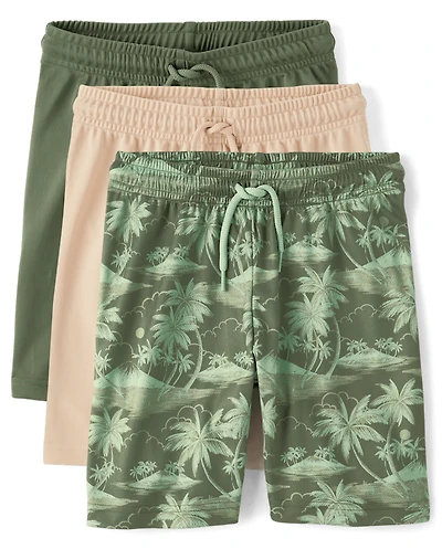 Boys Tropical Performance Basketball Shorts 3-Pack