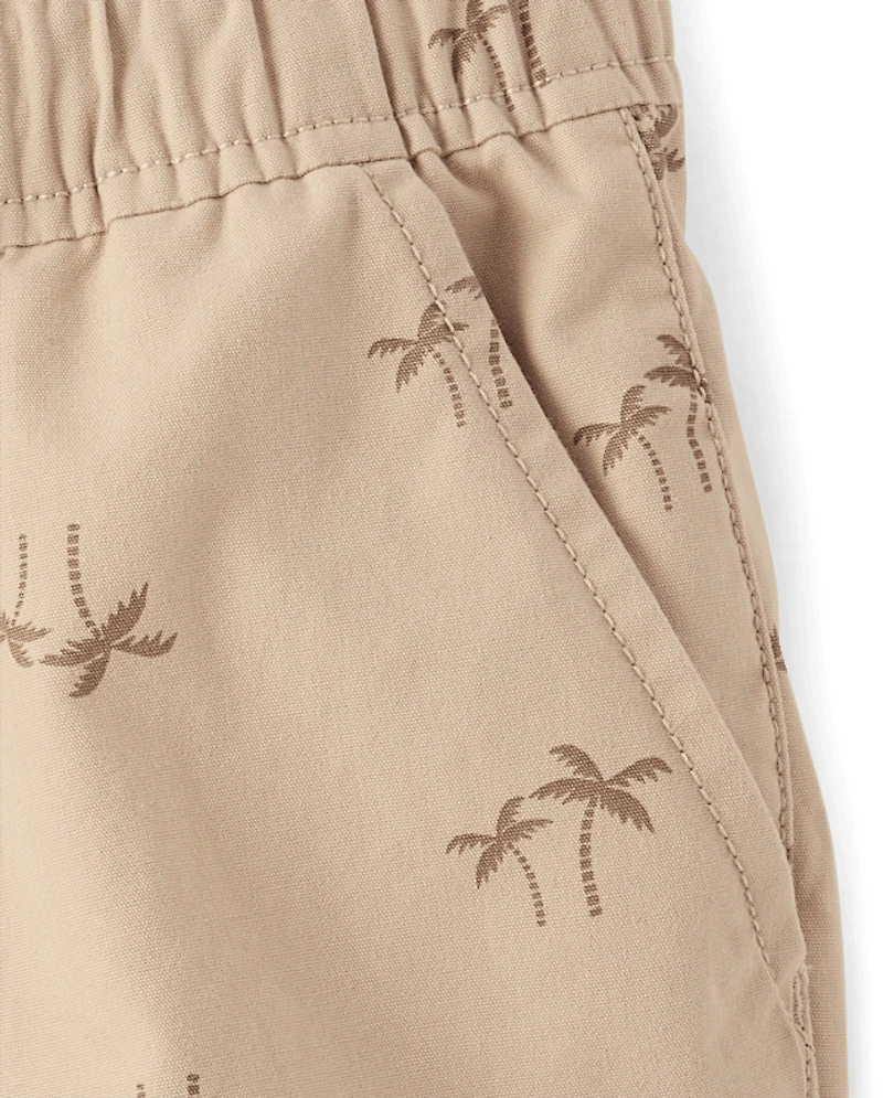 Boys Print Pull On Jogger Shorts