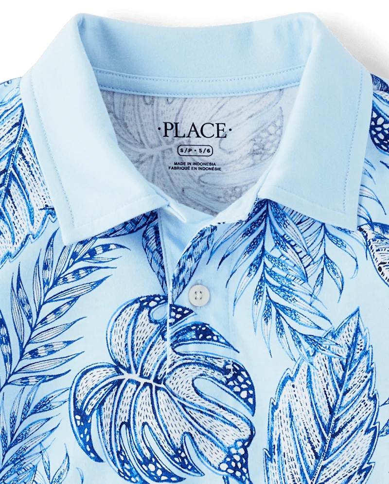 Boys Matching Family Tropical Polo
