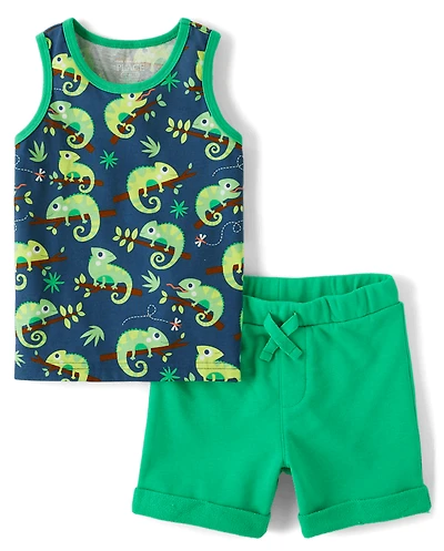 Baby And Toddler Boys Chameleon 2-Piece Outfit Set