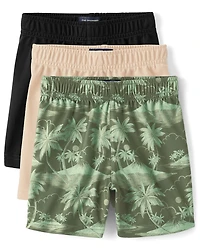 Baby And Toddler Boys Print Performance Basketball Shorts 3-Pack
