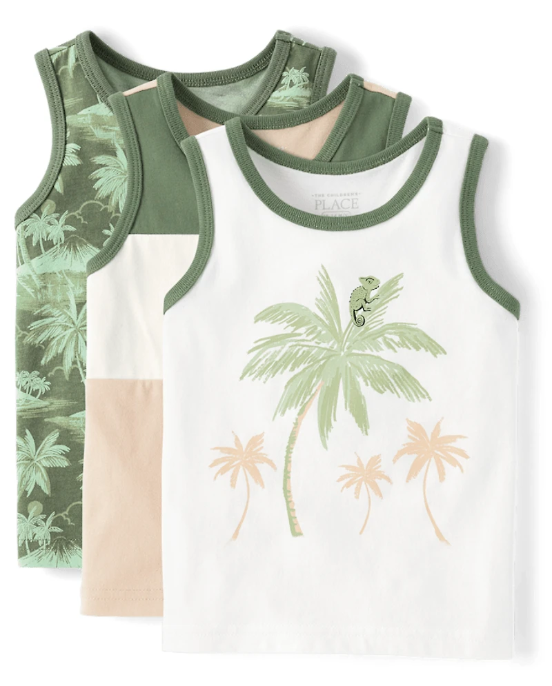 Baby And Toddler Boys Chameleon Tank Top 3-Pack