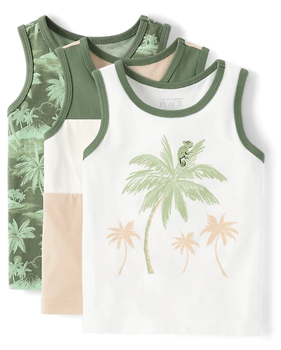 Baby And Toddler Boys Chameleon Tank Top 3-Pack