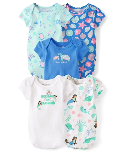Baby Girls Sea Creature Bodysuit 5-Pack