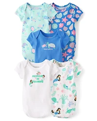 Baby Girls Sea Creature Bodysuit 5-Pack
