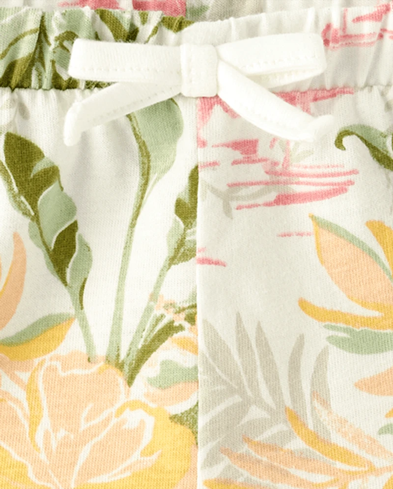 Lot de 3 shorts à volants tropicaux pour bébé fille