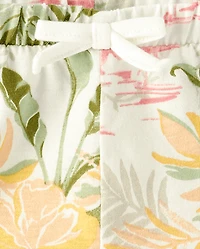 Lot de 3 shorts à volants tropicaux pour bébé fille