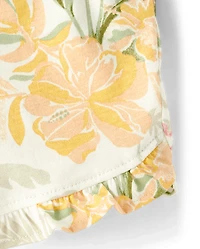 Baby Girls Tropical Ruffle Shorts 3-Pack