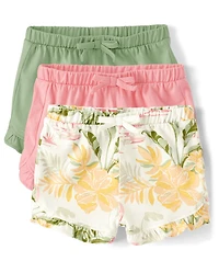 Lot de 3 shorts à volants tropicaux pour bébé fille