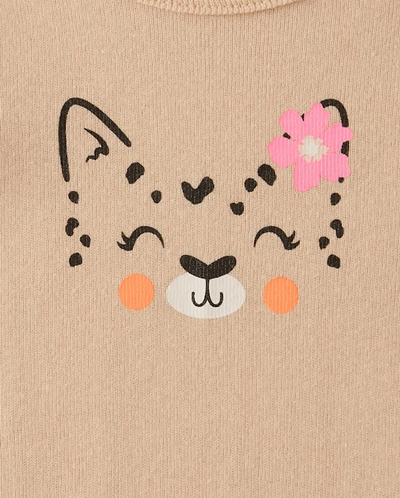 Lot de 5 bodies léopard pour bébé fille