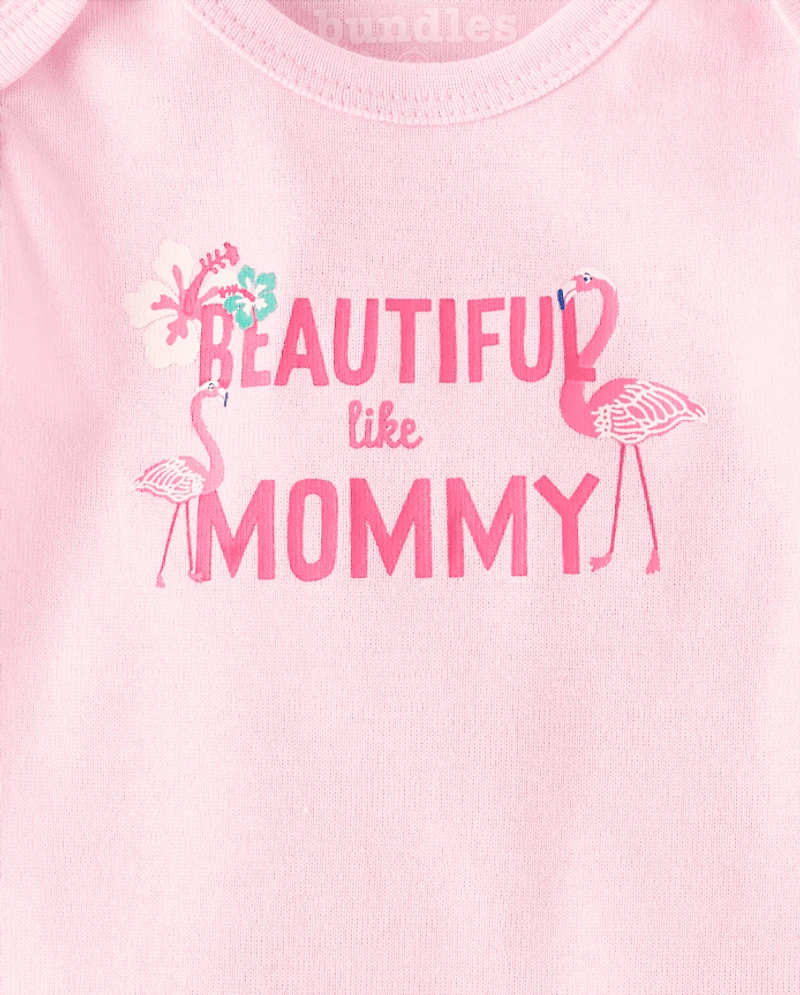 Lot de 5 bodys flamants roses pour bébé fille