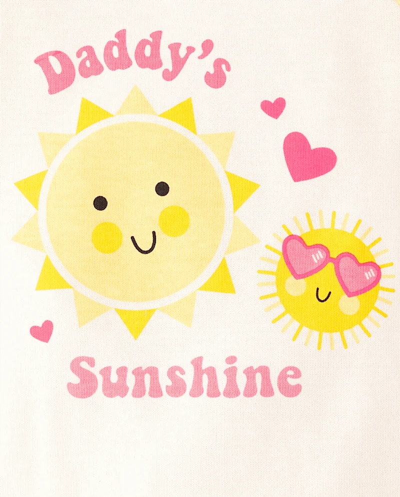 Pyjama en coton ajusté « Daddy's Sunshine » pour bébés et petites filles