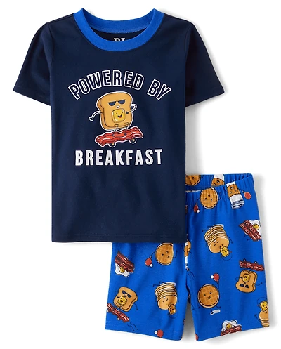 Pyjama en coton ajusté pour petit-déjeuner garçon