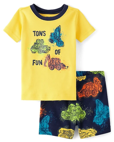 Baby And Toddler Boys Construction Snug Fit Cotton Pajamas