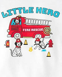Baby And Toddler Boys Fire Truck Snug Fit Cotton Pajamas