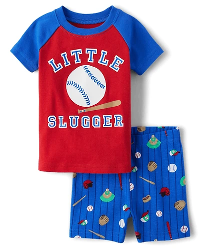 Baby And Toddler Boys Baseball Snug Fit Cotton Pajamas