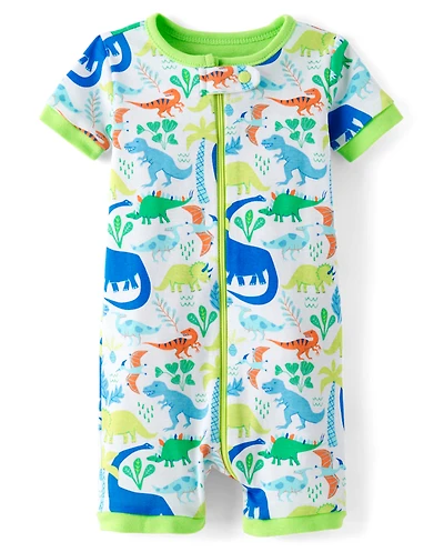 Pyjama une pièce ajusté en coton motif dinosaure pour bébé et tout-petit garçon