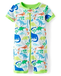 Pyjama une pièce ajusté en coton motif dinosaure pour bébé et tout-petit garçon