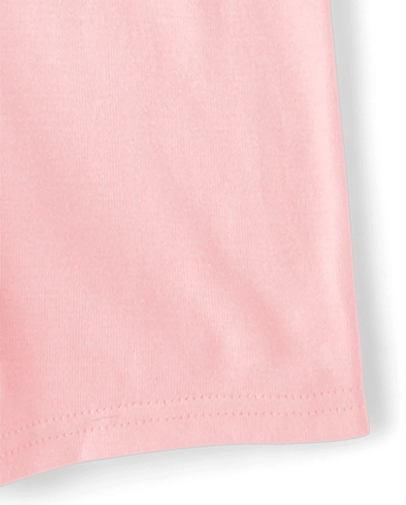 Girls Rainbow Striped Henley Snug Fit Cotton Pajamas 2-Pack