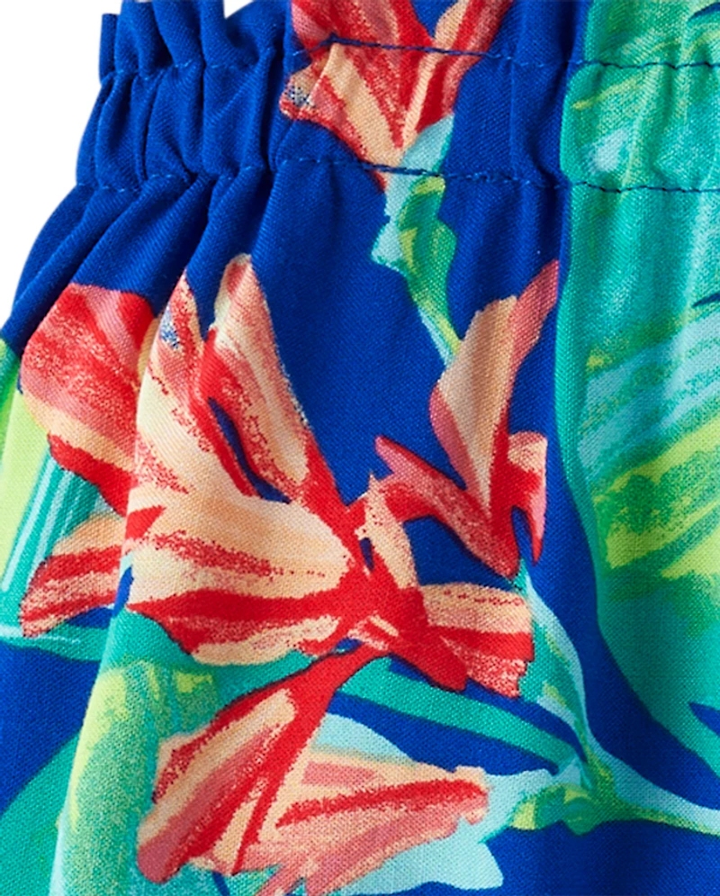Baby Girls Matching Family Tropical Ruffle Swing Dress