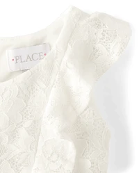 Girls Lace Tiered Dress