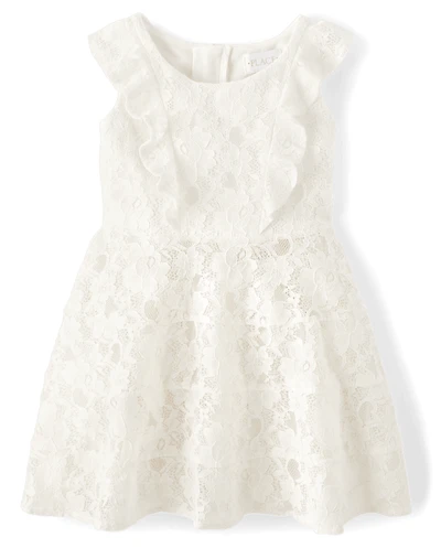 Robe à volants en dentelle pour fille