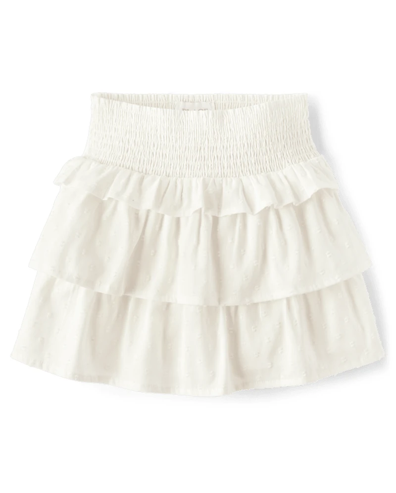 Girls Smocked Tiered Skirt
