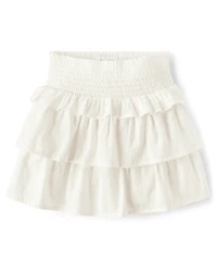 Girls Smocked Tiered Skirt