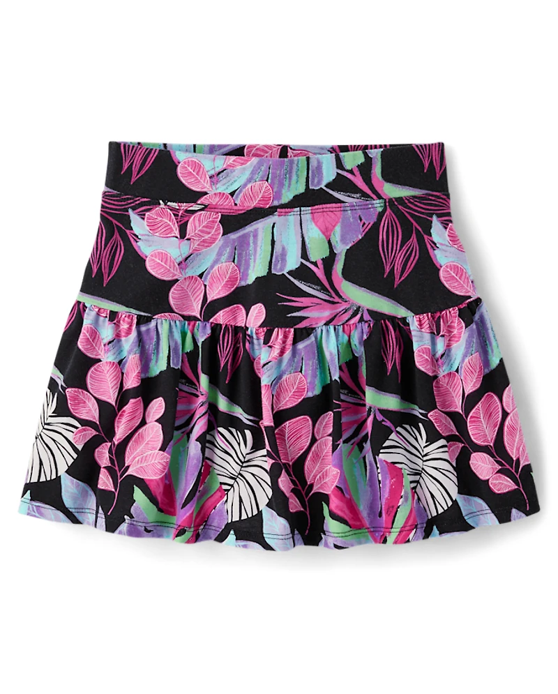 Jupe-short à volants imprimé pour fille