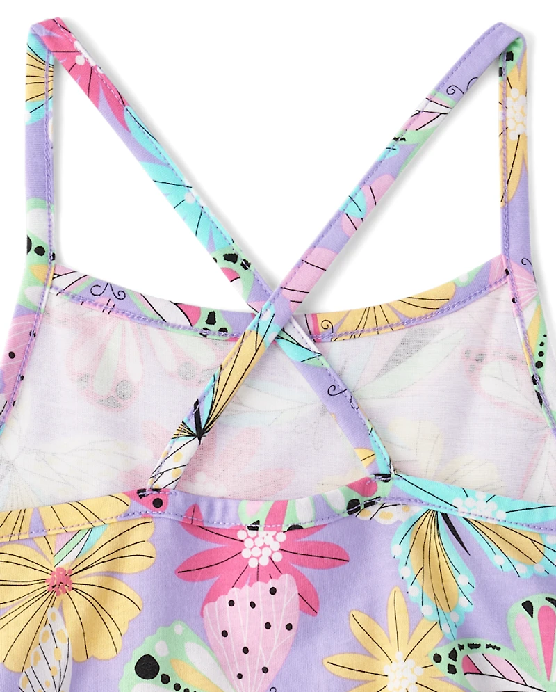 Girls Butterfly Tiered Dress