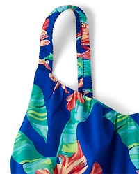 Womens Matching Family Tropical Tiered Dress