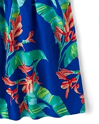 Womens Matching Family Tropical Tiered Dress